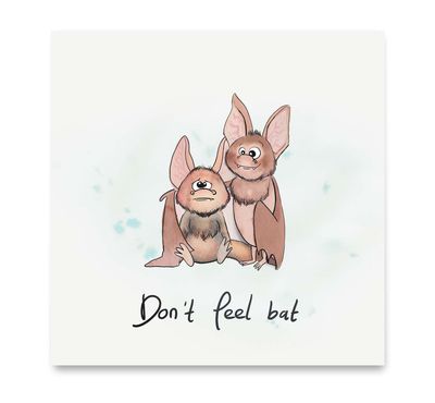 Handgemaakte wenskaart - Don't feel bat - Mags Up Your Mind